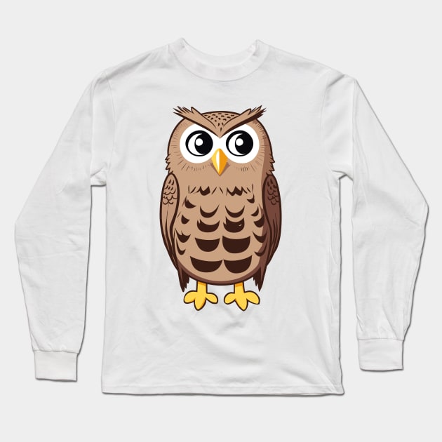 Single Owl Long Sleeve T-Shirt by Orange-C